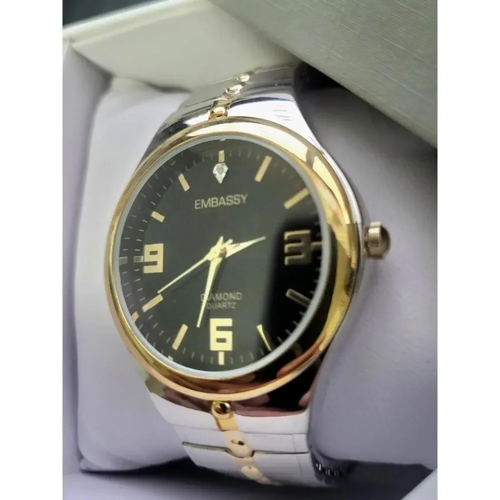 Rare Vintage Gruen Embassy Diamond Mens Watch New‎ In Box